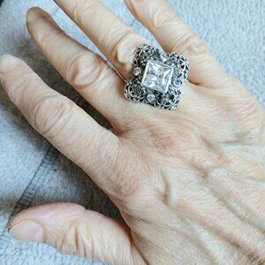 Ring - Solid STERLING SILVER setting w/Marcasite!